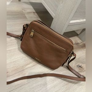 Fossil Piper Crossbody Bag - Brown Leather Double Zip